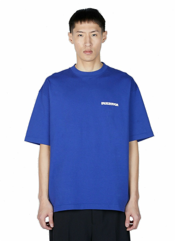 Photo: Balenciaga - Logo Print T-Shirt in Blue