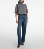 Alaïa Cropped cashmere-blend turtleneck top