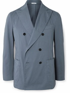 Boglioli - Slim-Fit Double-Breasted Cotton-Blend Suit Jacket - Blue