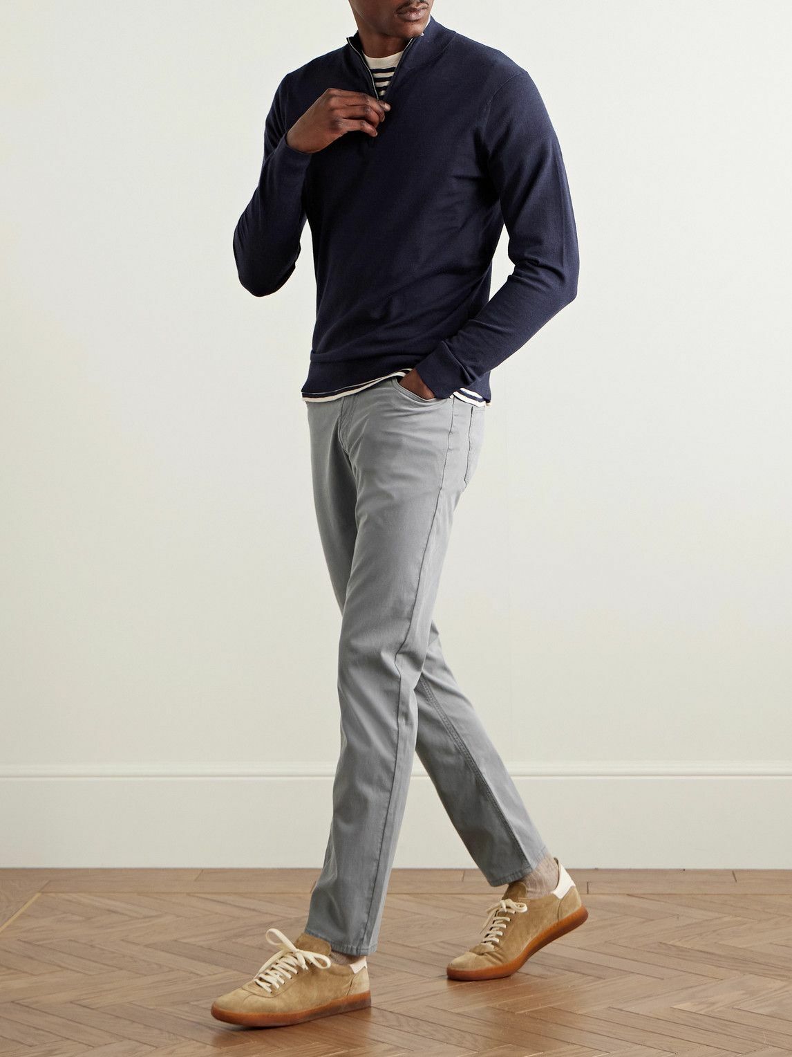 Peter Millar - Excursionist Flex Merino Wool-Blend Half-Zip Sweater - Blue