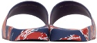 Moncler Red & Blue Tiger Stripe Basile Slides