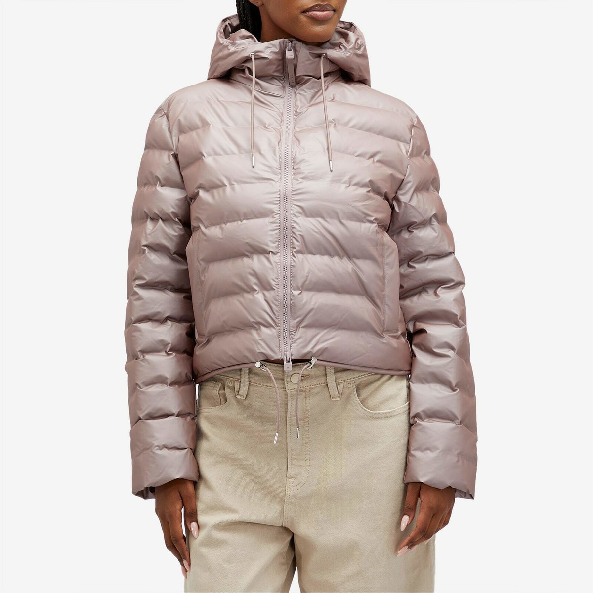 Rains Women's Lohja Short Puffer Jacket in Muse
