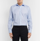 Canali - Light-Blue Houndstooth Cotton Shirt - Blue