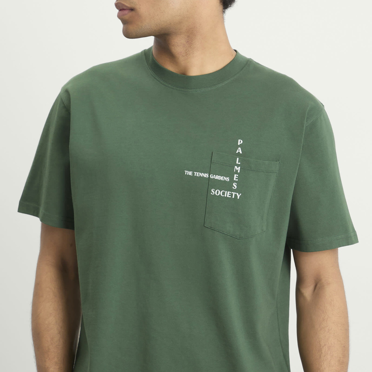 Palmes Men's Ramus Pocket T-Shirt in Dark Green