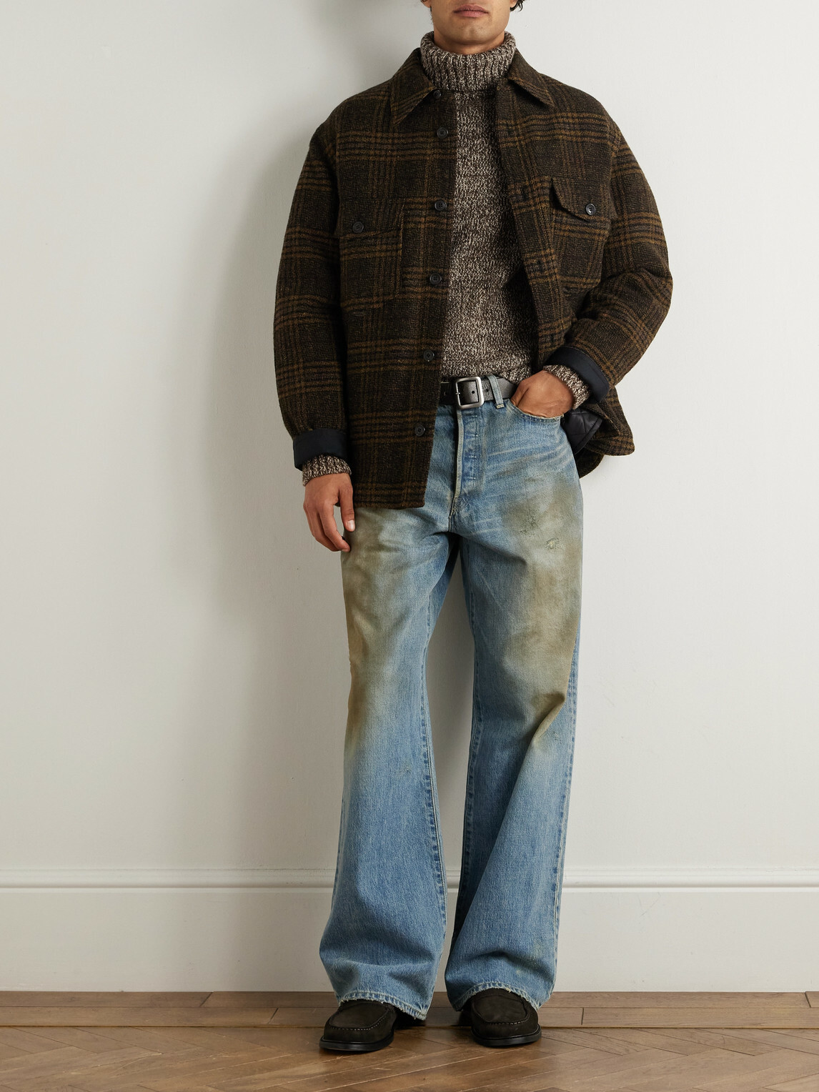 RRL - Wool, Cotton and Linen-Blend Rollneck Sweater - Brown