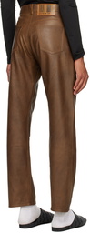 VTMNTS Brown 5-Pocket Leather Pants