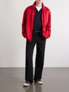 A.PRESSE - Camp-Collar Checked Silk Shirt - Blue