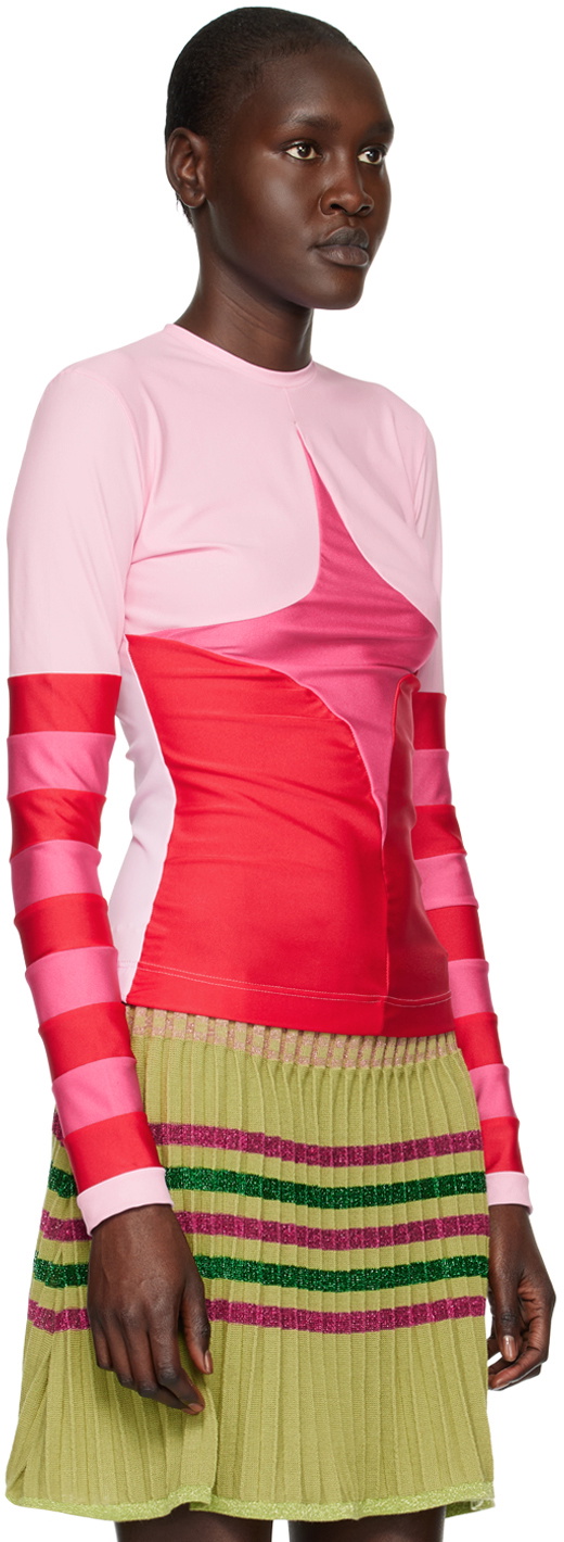 ANDREJ GRONAU SSENSE Exclusive Red & Pink Long Sleeve T-Shirt