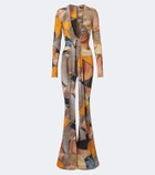 Roberto Cavalli Trompe l’œil flared jumpsuit