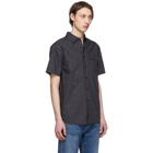 Saturdays NYC Black Nico Logo Stripe Short Sleeve Shirt