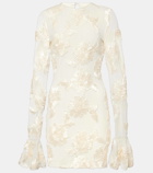 Rotate Bridal Rosita floral-appliqué mesh minidress