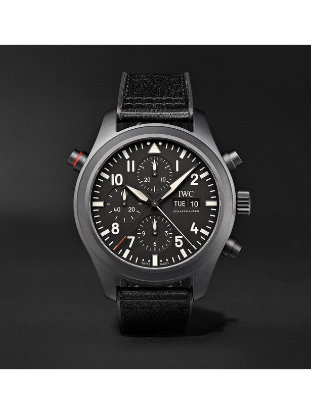 Photo: IWC Schaffhausen - Pilot's TOP GUN Automatic Double Chronograph 44mm Ceratanium and Rubber Watch, Ref. No. IW371815