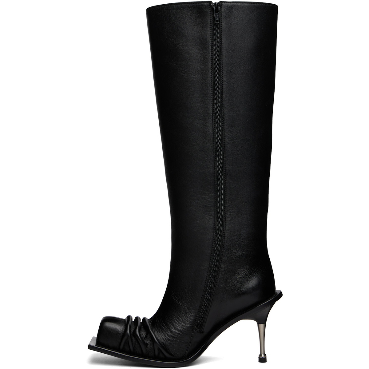 FIDAN NOVRUZOVA Black Stiletto Heel Classic Square Toe Boots