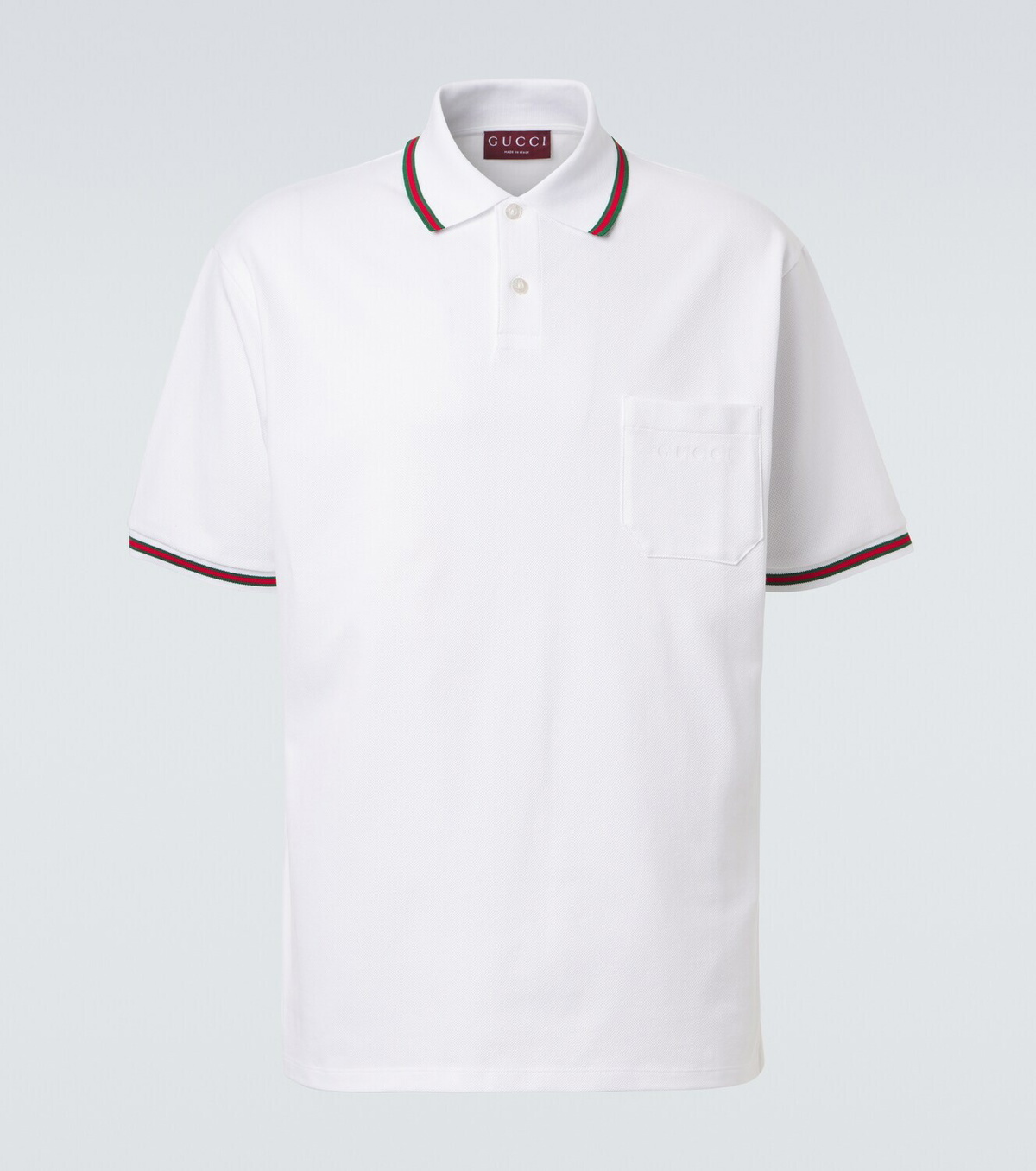 Gucci Web Stripe cotton-blend piqué polo shirt