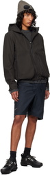 Robyn Lynch Black Ripstop Cotton Cargo Shorts