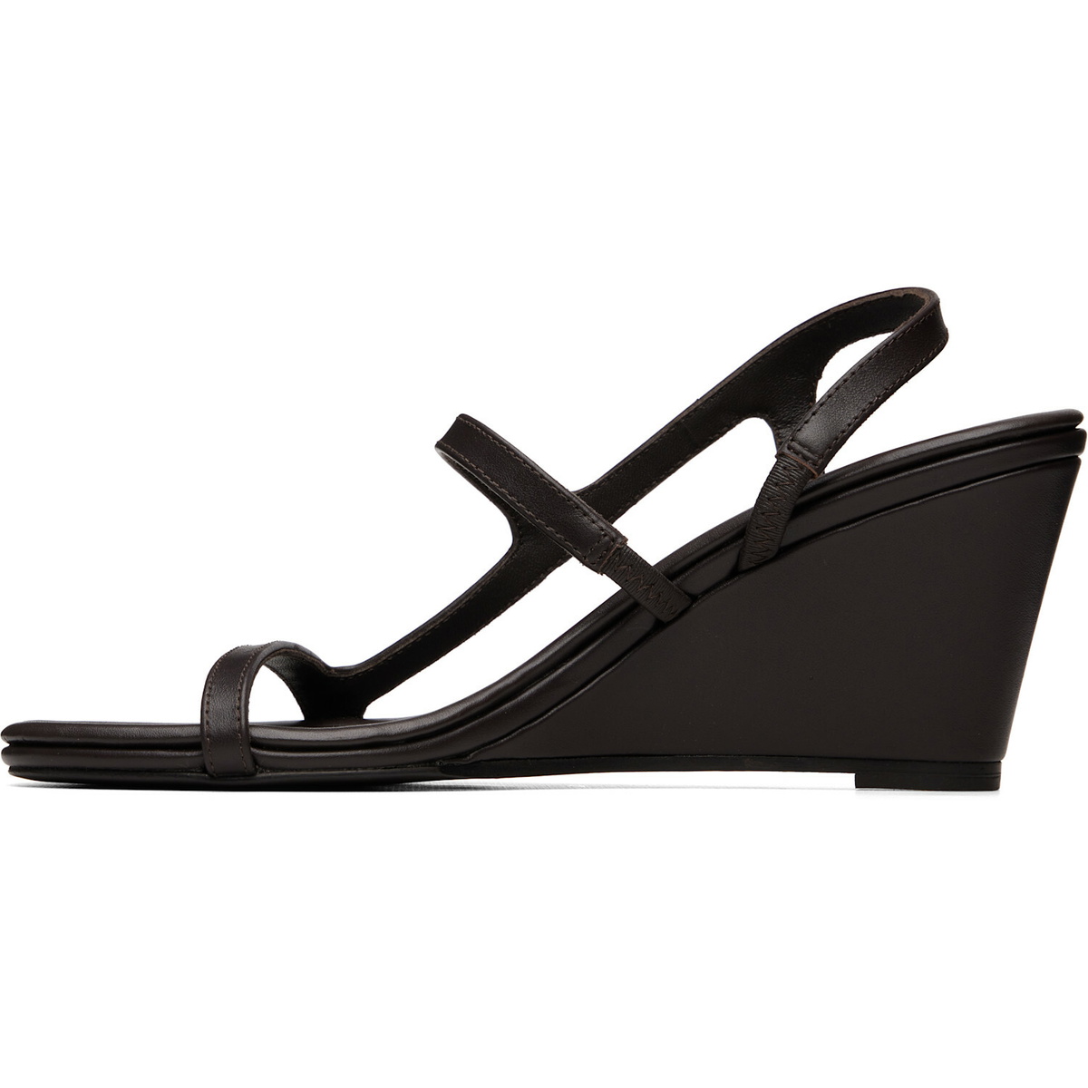 St. Agni Brown High Wedge Heeled Sandals