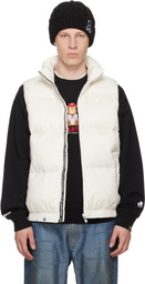 AAPE by A Bathing Ape White 'AAPENOW' Moonface Down Vest