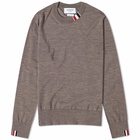 Thom Browne Men's Intarsia Stripe Crew Knit in Brown