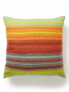 The Elder Statesman - Striped Cashmere and Cotton-Blend Pillow