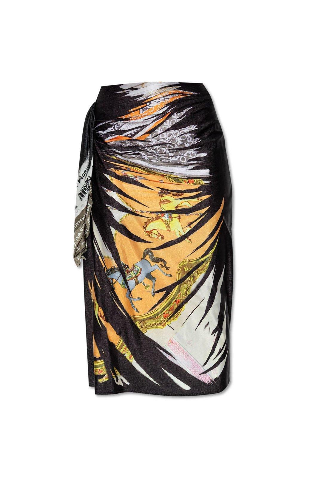 Diesel ディーゼル Black O-Venus Midi Skirt XS Women's Ribbed godet skirt with marble wash | Black | Diesel
