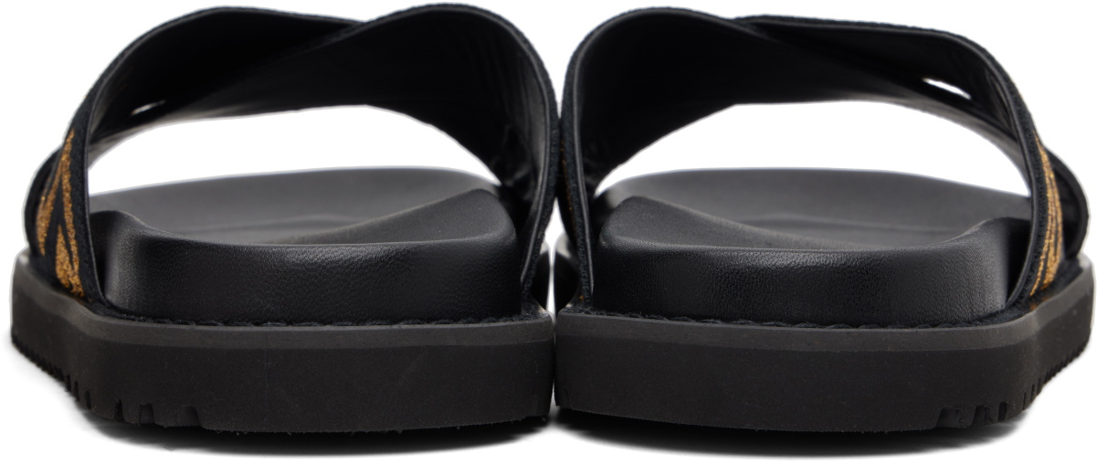 Versace Black Jacquard Nappa Sandals