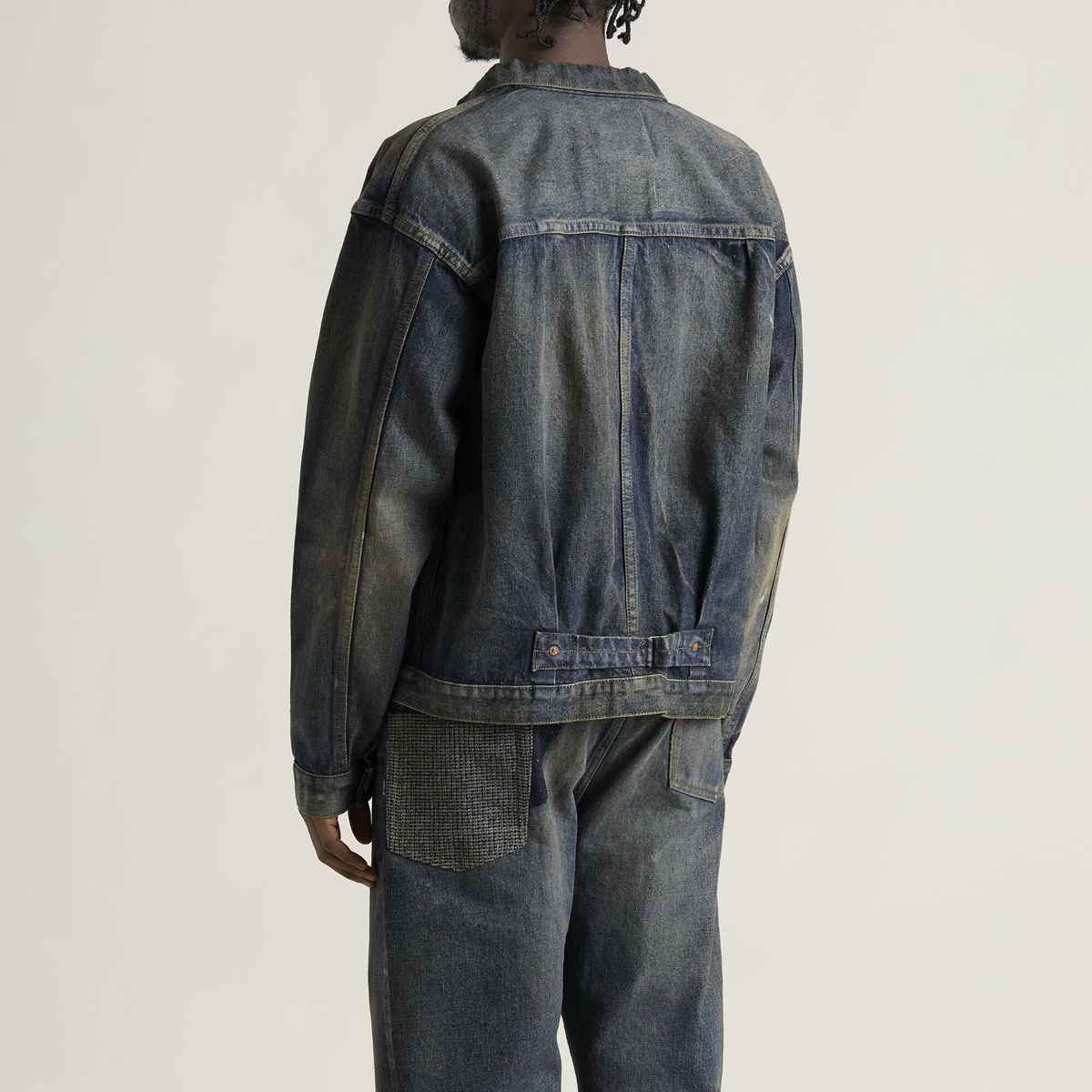Junya Watanabe MAN Men's Custom Patchwork Denim Jacket in Indigo Mix
