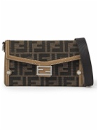 Fendi - Logo-Embellished Leather-Trimmed Canvas-Jacquard Phone Pouch