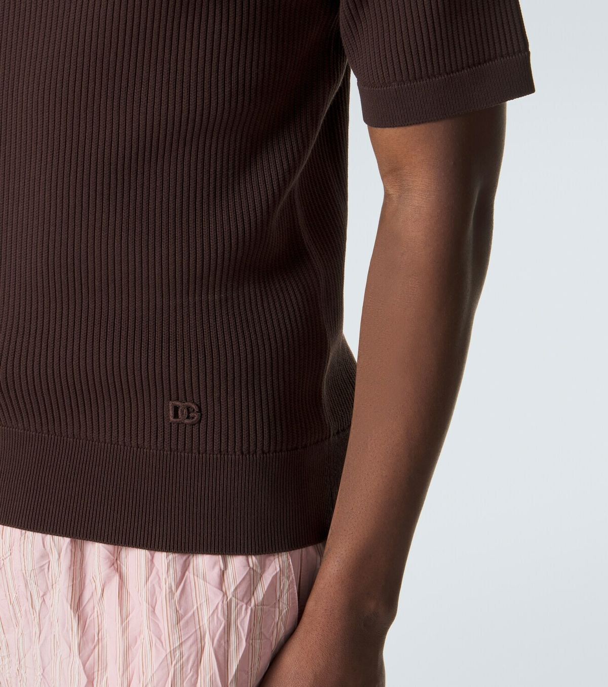 Dolce&Gabbana Ribbed-knit cotton polo sweater