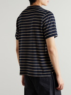 Oliver Spencer - Webber Striped Cotton-Jersey T-Shirt - Blue