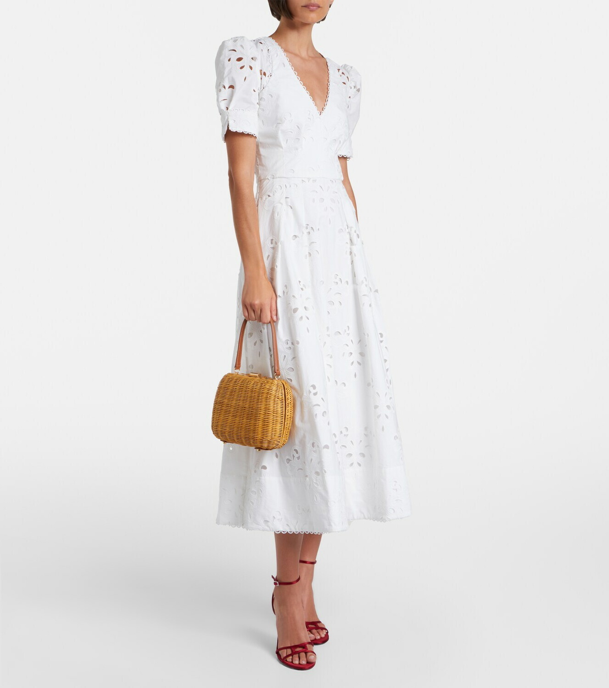 Rebecca Vallance Artesan broderie anglaise midi dress