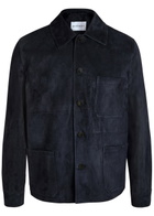 Givenchy Patch Pocket Suede Overshirt Navy