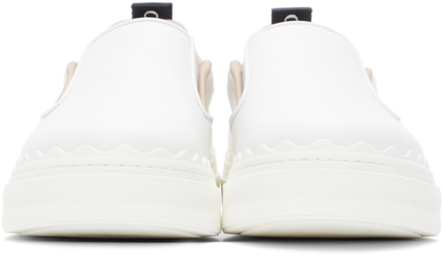 Chloé White Lauren Slip-On Sneakers Chloe
