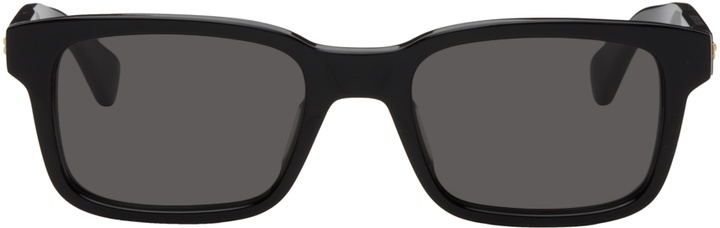 Photo: Bottega Veneta Black Rectangular Sunglasses