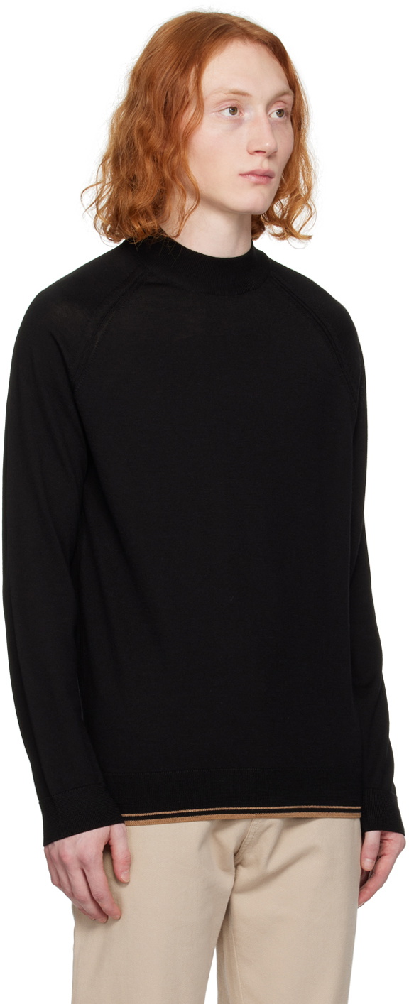 BOSS Black Mock Neck Sweater BOSS