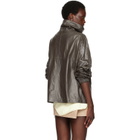 Nour Hammour Taupe Anorak Leather Jacket