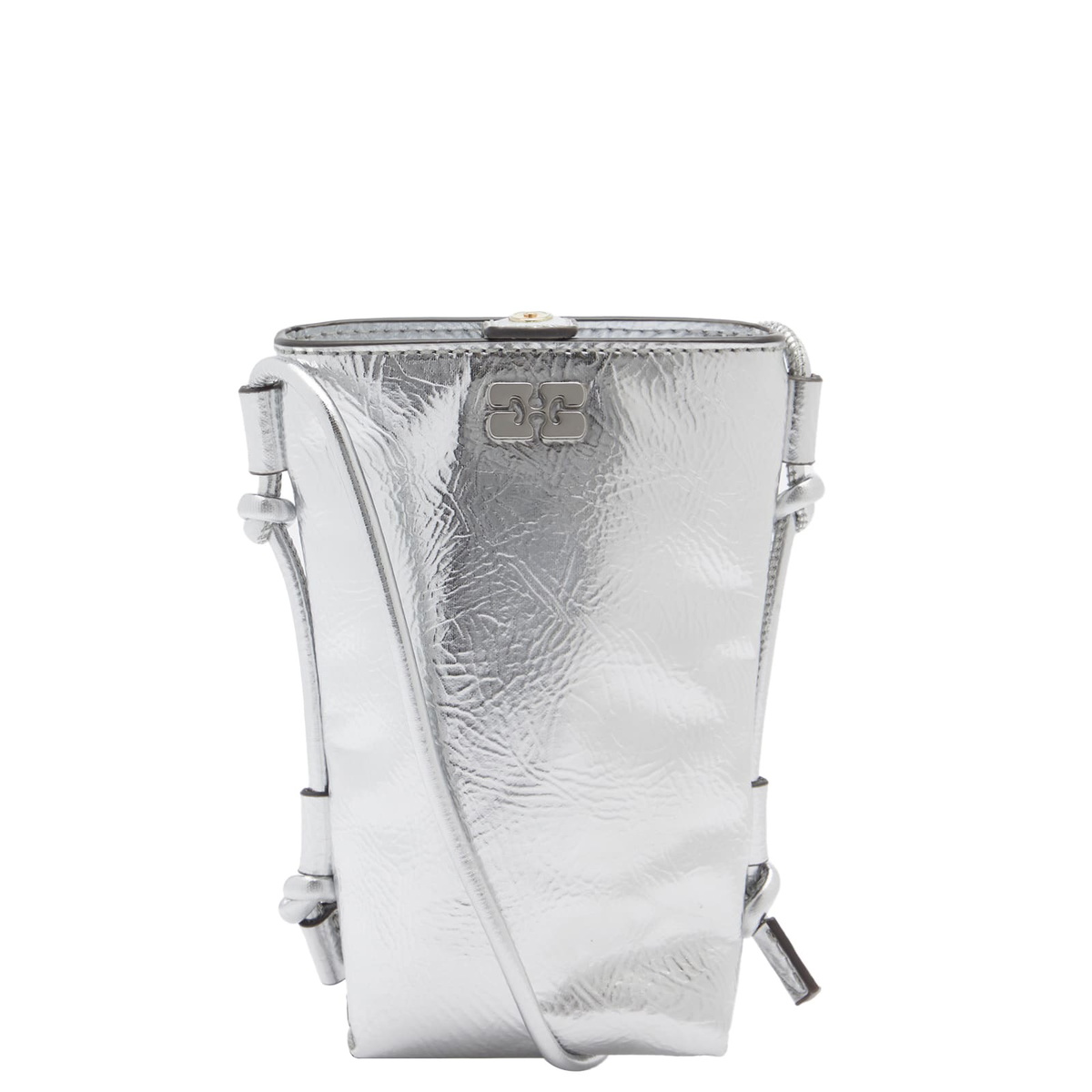 GANNI Women's Bou Crossbody Metallic in Silver 