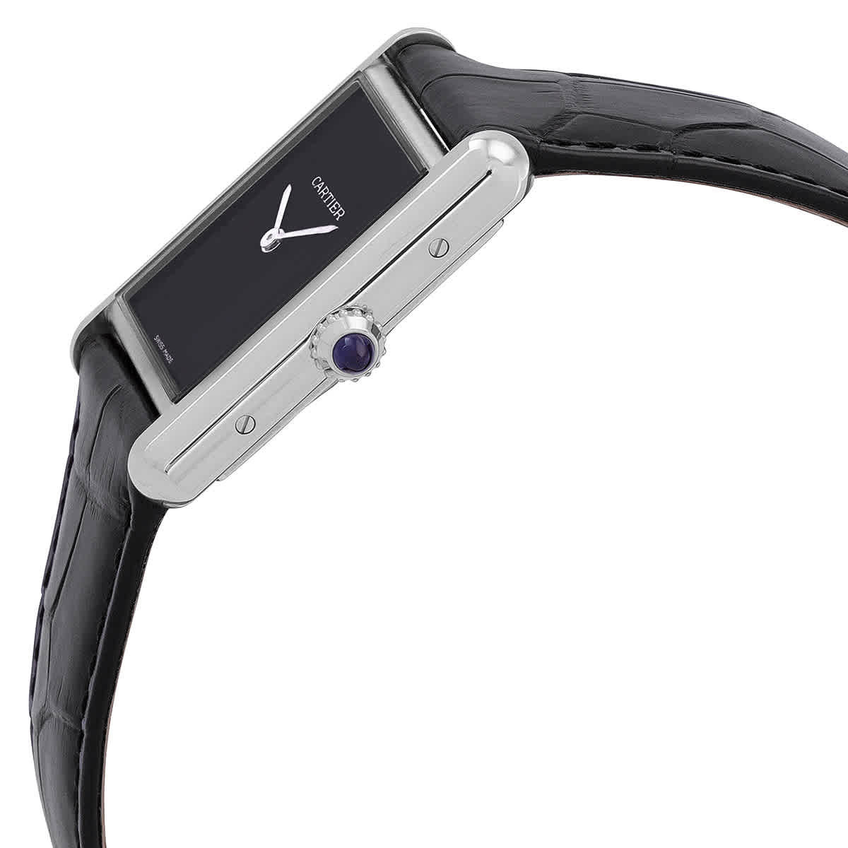 Cartier Tank Must Large Model Quartz Black Dial Ladies Watch WSTA0072