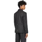 HELIOT EMIL Grey Wool Drawstrings Blazer