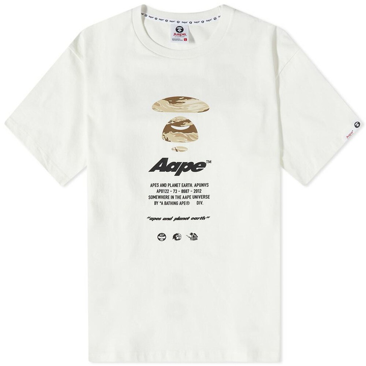 Photo: Men's AAPE Camo Ape Face T-Shirt in Ivory