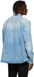 Balmain Blue Buttoned Denim Shirt