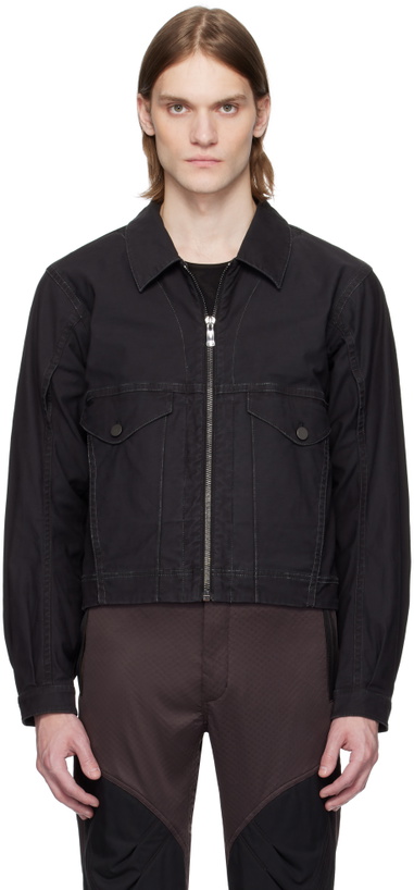 Photo: A. A. Spectrum Black Westwind Slim Trucker Jacket
