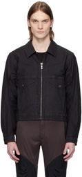 A. A. Spectrum Black Westwind Slim Trucker Jacket