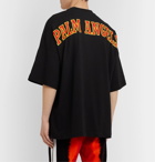 Palm Angels - Oversized Printed Cotton-Jersey T-Shirt - Black