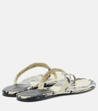 Khaite Archer snake-effect leather thong sandals
