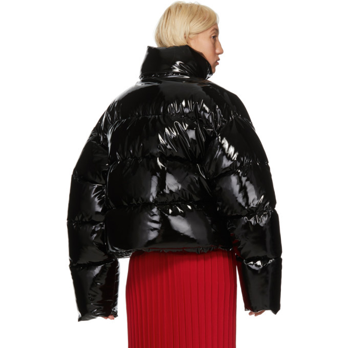 Balenciaga Black Shiny Cropped Puffer Jacket Balenciaga