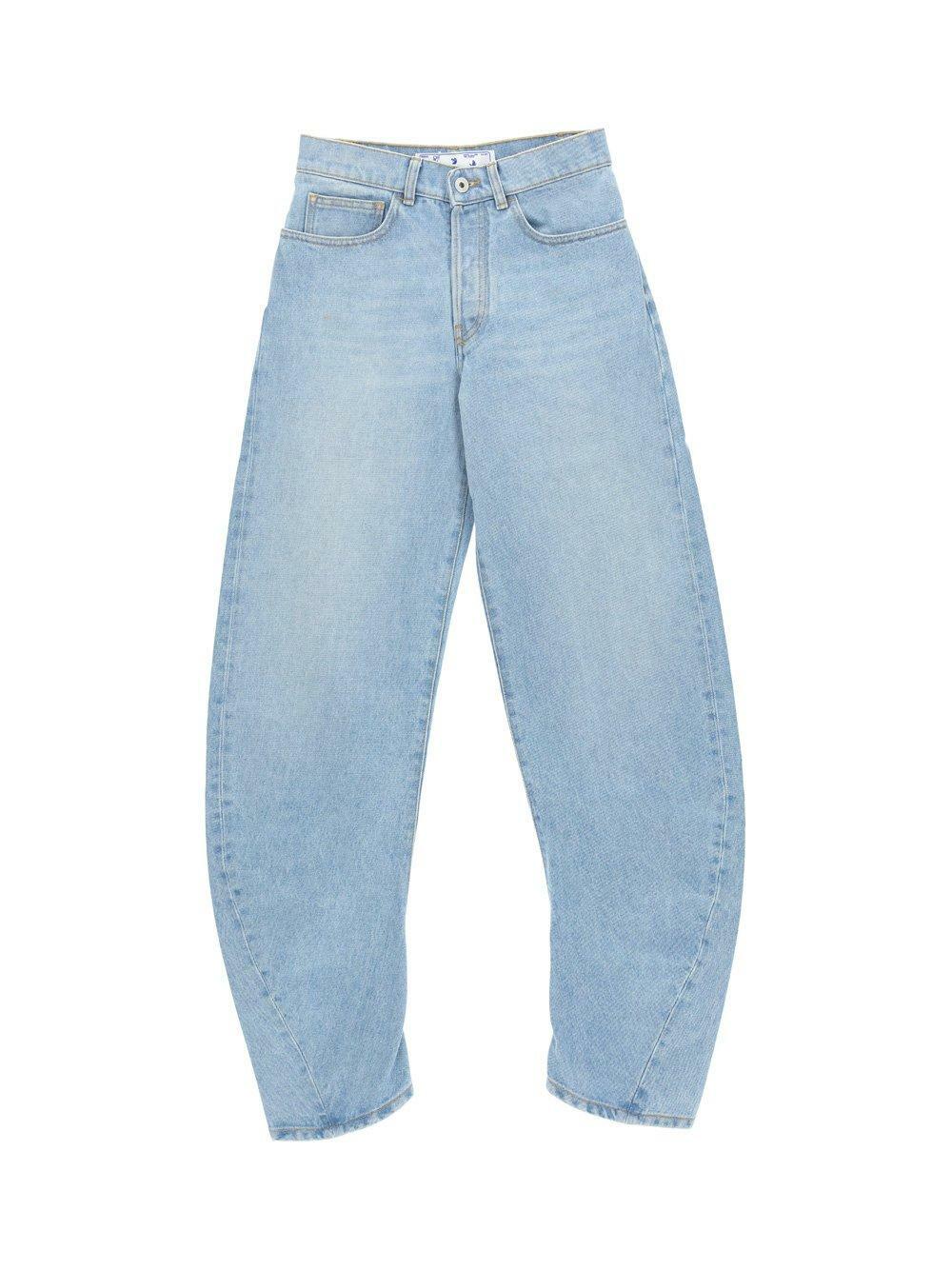 【関税＆送料込み】Off-White Blue Wide Cargo Denim Jeans OFF-WHITE cargo jeans with harness details Blue Off-White