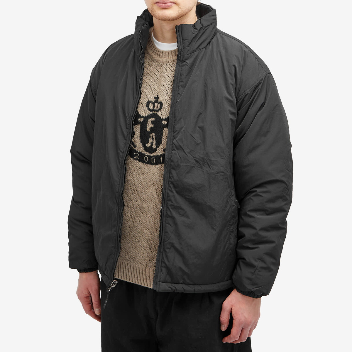 Fucking Awesome Men's Reverse Puffer Jacket in Black Fucking Awesome