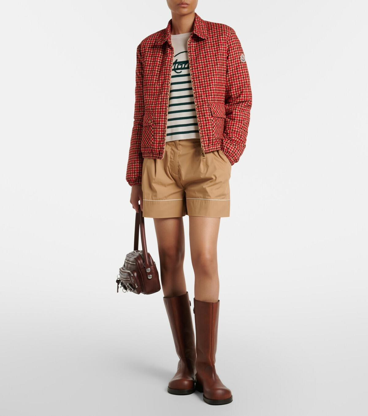 Moncler Embroidered striped virgin wool sweater