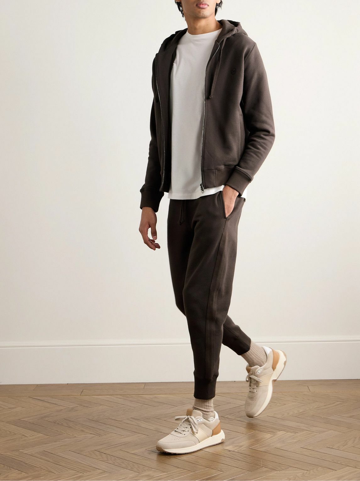 Kingsman - Tapered Cotton and Cashmere-Blend Jersey Sweatpants - Brown