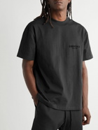 FEAR OF GOD ESSENTIALS - Logo-Flocked Cotton-Jersey T-Shirt - Black